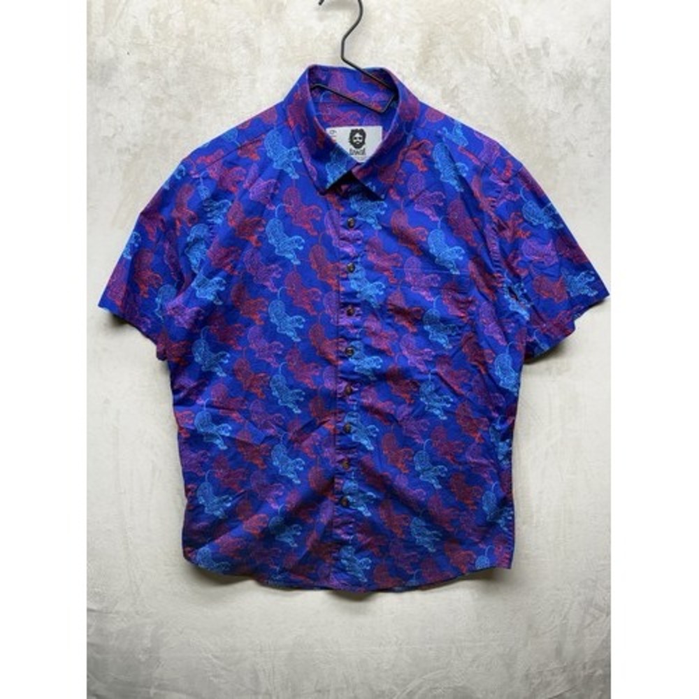 Garcia Section 119 Shirt Men's Medium Jerry Grateful Dead Animal Print Button Up
